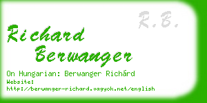 richard berwanger business card